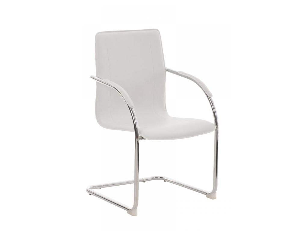 Rocking chairs - Faux leather / Chrome-plated metal - White - Lysvia REOO10830