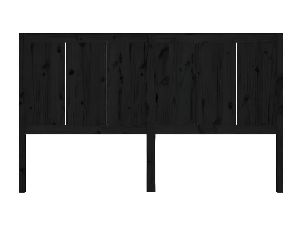 Black Headboard 125.5x4x100 cm Solid Pine Wood MULP00006