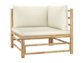 4-piece garden furniture set with cream-white cushions Elariva EIEI96349