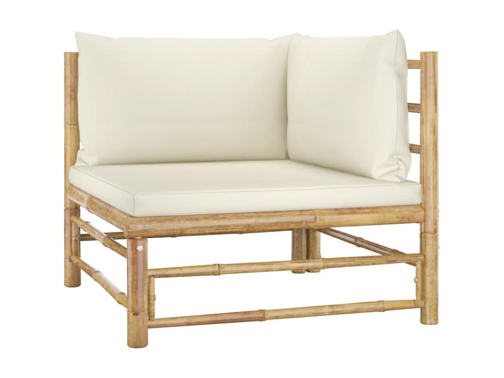 4-piece garden furniture set with cream-white cushions Elariva EIEI96349