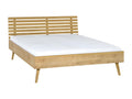 180x200cm Bed with Openwork Headboard, Natural Wood Finish PVHK09885
