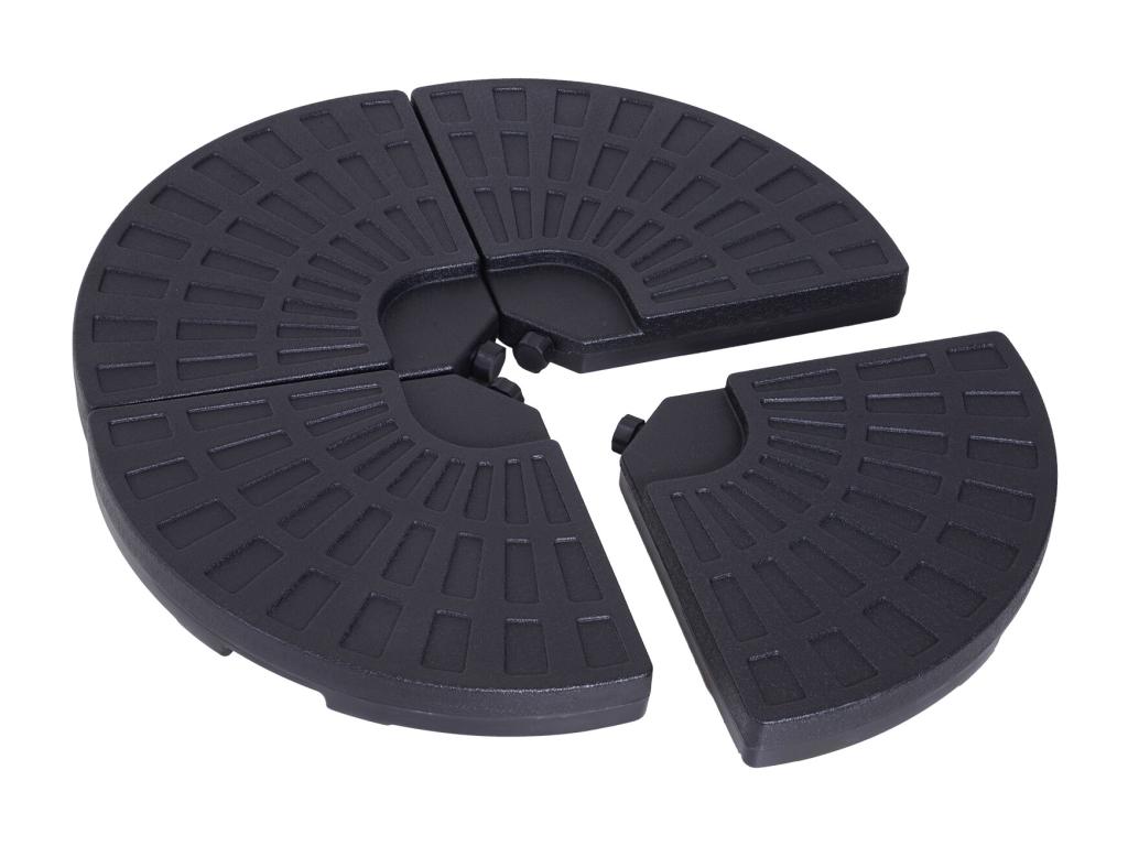 Set of 4 weights for cantilever parasols, overall dimensions 48L x 48W x 8H cm, high-density polyethylene, black, VYOP96728