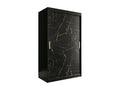 Lysvia 247 Black Marble Wardrobe - Matte Black 200x120x62cm Sliding Wardrobe Doors SMXP55663