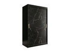 Lysvia 247 Black Marble Wardrobe - Matte Black 200x120x62cm Sliding Wardrobe Doors SMXP55663