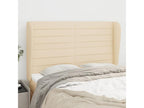 Headboard with wings, Cream, 147x23x118/128 cm, Fabric AIOP94913
