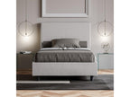 Single bed without slatted base, upholstered, 120x190 cm, white faux leather, Lysvia WDVQ53050