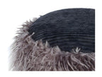 Round Bobtail Faux Fur Pouf 45cm Dark Grey LFNL91934