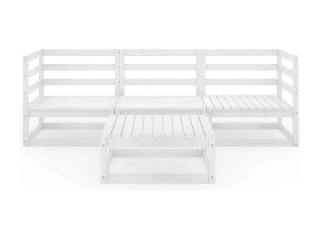 White wooden garden furniture set, 70x70x30 cm, 02 0016213 FEXU58179