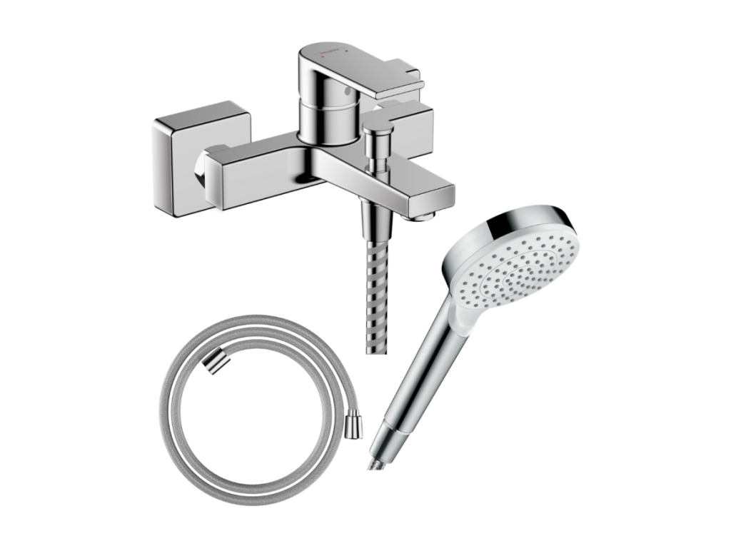C2 Flexible Designflex Mechanical Bath Mixer Pack with Blend 100 EcoSmart 1-Jet Chrome Shower Head ELGM93563