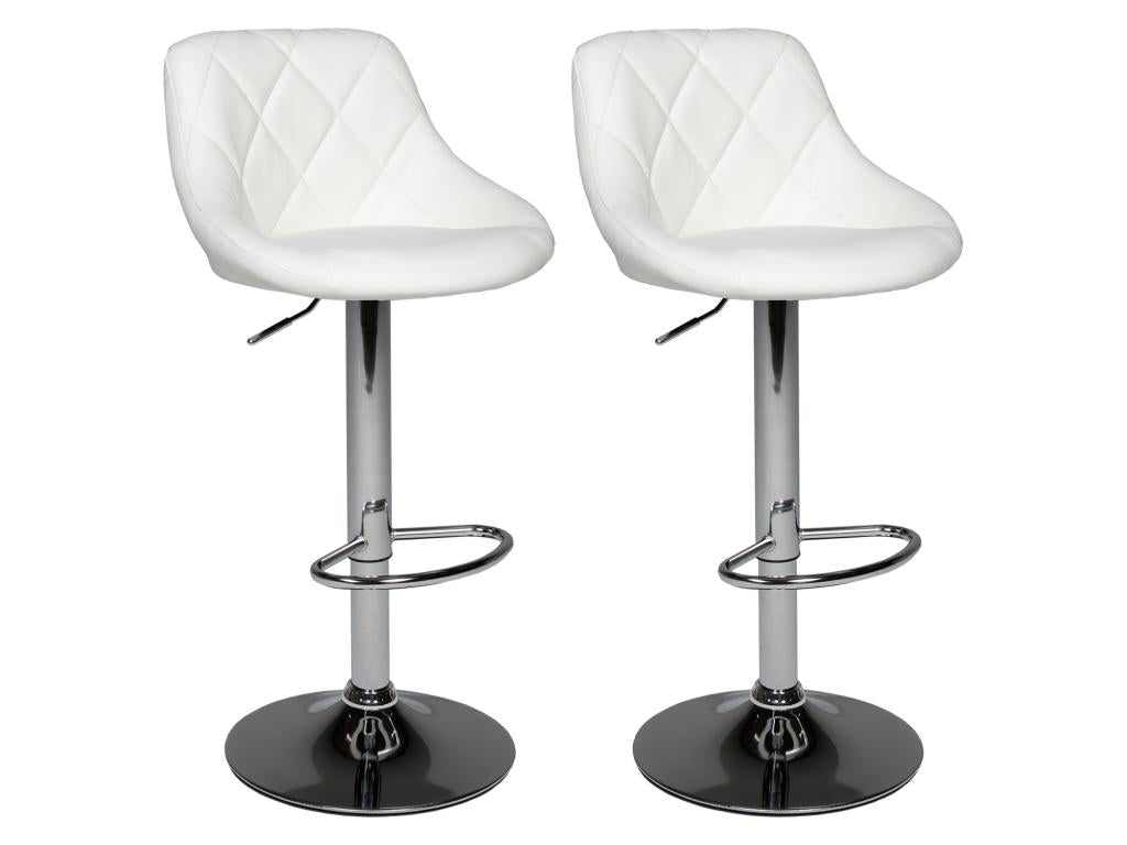 Set of 2 Elariva white bar stools AEKS30484