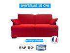 Elariva Ruby Red 3-Seater Convertible Sofa with Simmons 140cm Mattress YAJD93512