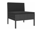 14-piece garden furniture set with cushions, black woven resin XEPG35925