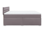 Bed base with mattress, Grey, 200x200 cm, Faux Leather, NSUD23873
