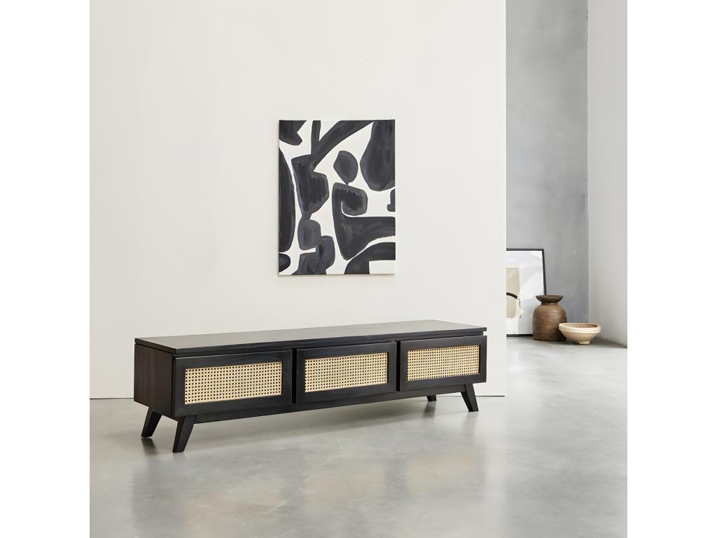 Solid wood TV stand 160 cm QQUP90634