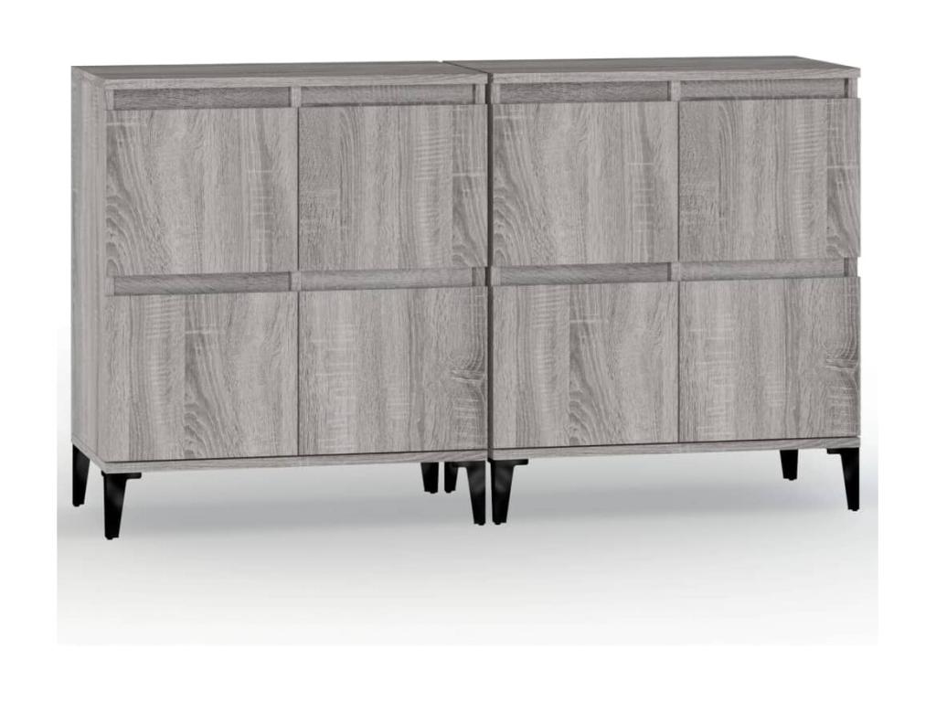 2-piece grey buffet set, 60x35x70 cm, engineered wood, UPME39356