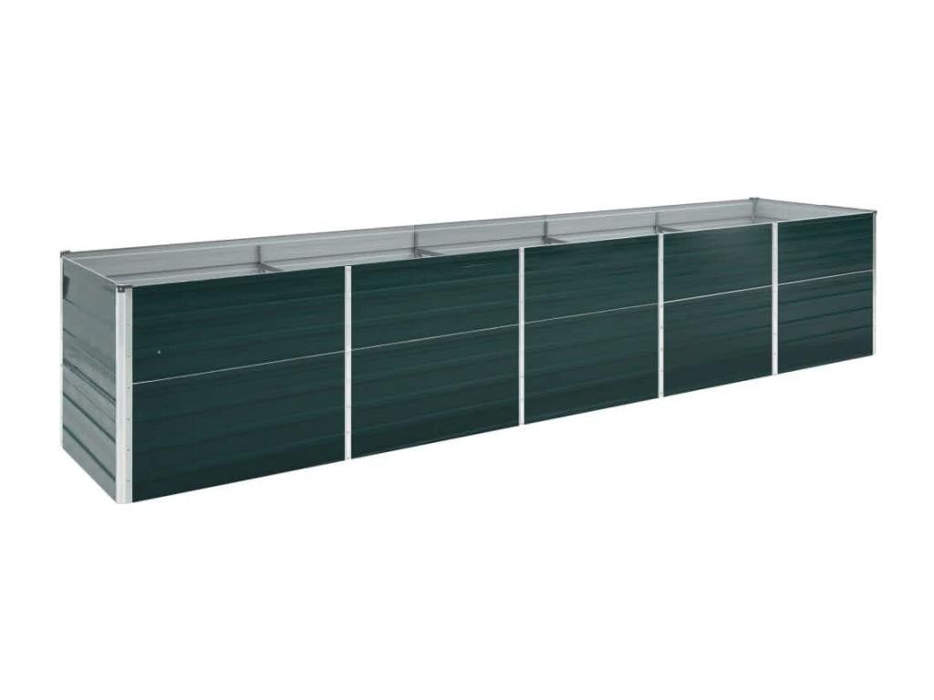 Raised garden bed, galvanized steel, 400x80x77 cm, green, QIFD47477