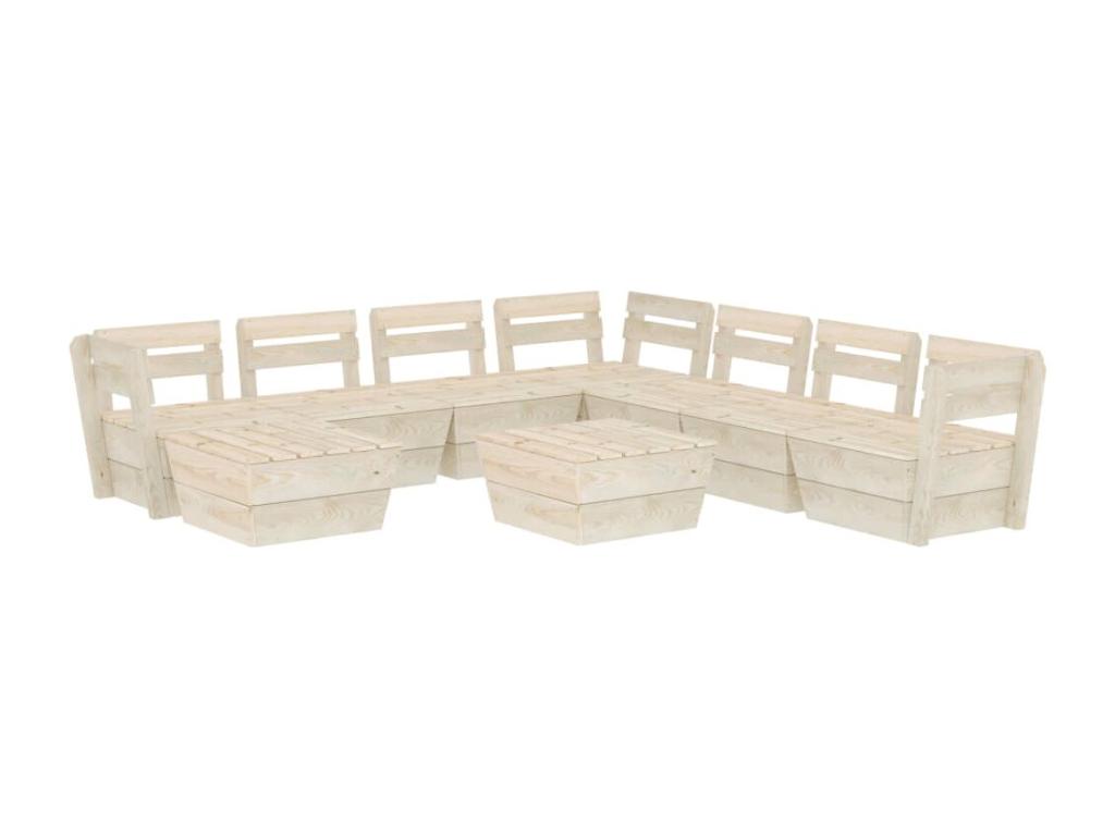 9-piece pallet garden furniture set, impregnated spruce wood ASKU39073