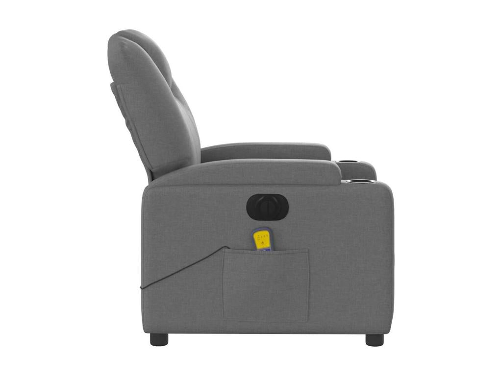 Dark grey fabric electric massage recliner SFQM07555