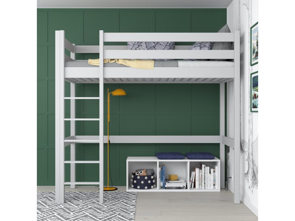 Wooden loft bed N05 Grey 100x200 DYIA95594