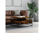 Smoked oak coffee table 80x80x45 engineered wood FRKS37171
