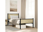 Metal bed frame without mattress, oak finish, 90x190 cm, MGRK97801