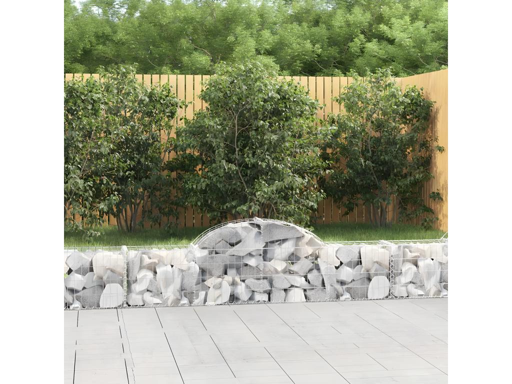 Arched gabion baskets, 14 pieces, 200x30x40/60 cm, galvanized iron GVKP70131