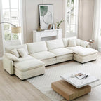 6-piece Corduroy U-Shaped Modular Sectional Sofa with 2 Ottomans