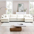 6-piece Corduroy U-Shaped Modular Sectional Sofa with 2 Ottomans