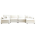 6-piece Corduroy U-Shaped Modular Sectional Sofa with 2 Ottomans