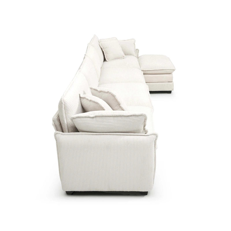 6-piece Corduroy U-Shaped Modular Sectional Sofa with 2 Ottomans