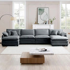 6-piece Corduroy U-Shaped Modular Sectional Sofa with 2 Ottomans