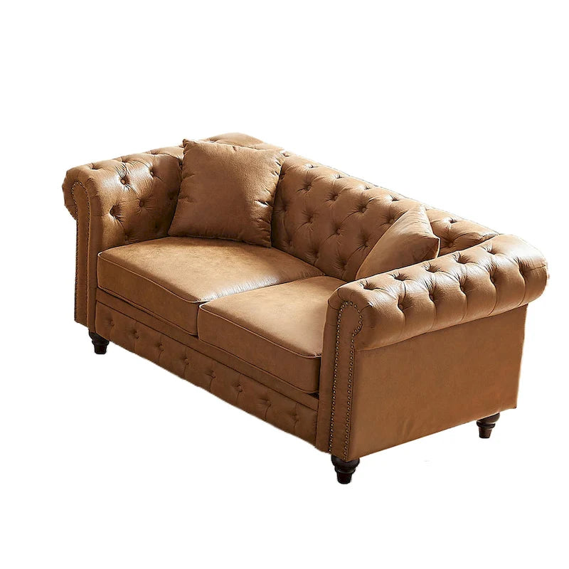 Chesterfield 85.5 Tech Fabric 3-seater Sofa with Cushions