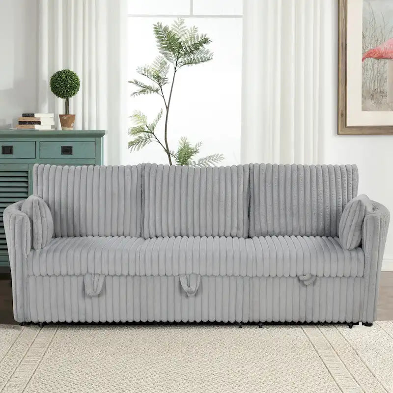 Modern Fabric Sleeper Sectional with USB and 2 pillows