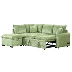 Roomfitters Convertible Sofa Bed Sectional Sleeper with Storage Ottoman, Two Pillows, USB Ports, and Power Sockets