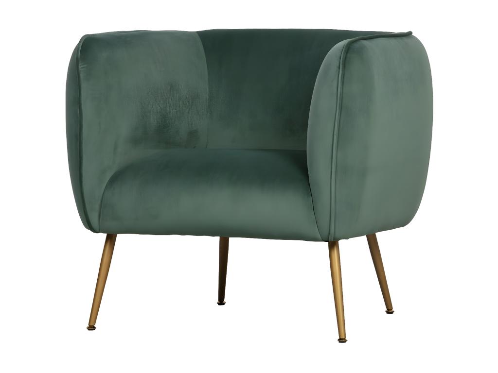 Elariva - Green velvet lounge chair LHVE76369