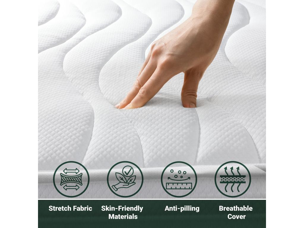 Single mattress 100x175 with orthopedic memory foam - Height 16 cm - Made in Italy NCOV58546