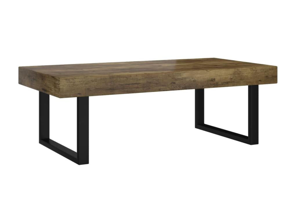 Coffee table, dark brown and black, 120x60x40 cm, MDF and iron, OZKZ00793