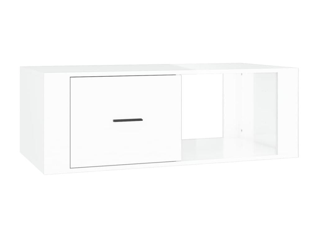 Coffee table, glossy white, 100x50.5x35 cm, engineered wood, ZOEW66527