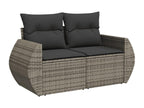 11-piece garden furniture set with grey resin wicker cushions HCLE12202