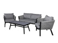 Elariva 4-piece garden set, black and grey. MCHH54648