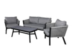 Elariva 4-piece garden set, black and grey. MCHH54648