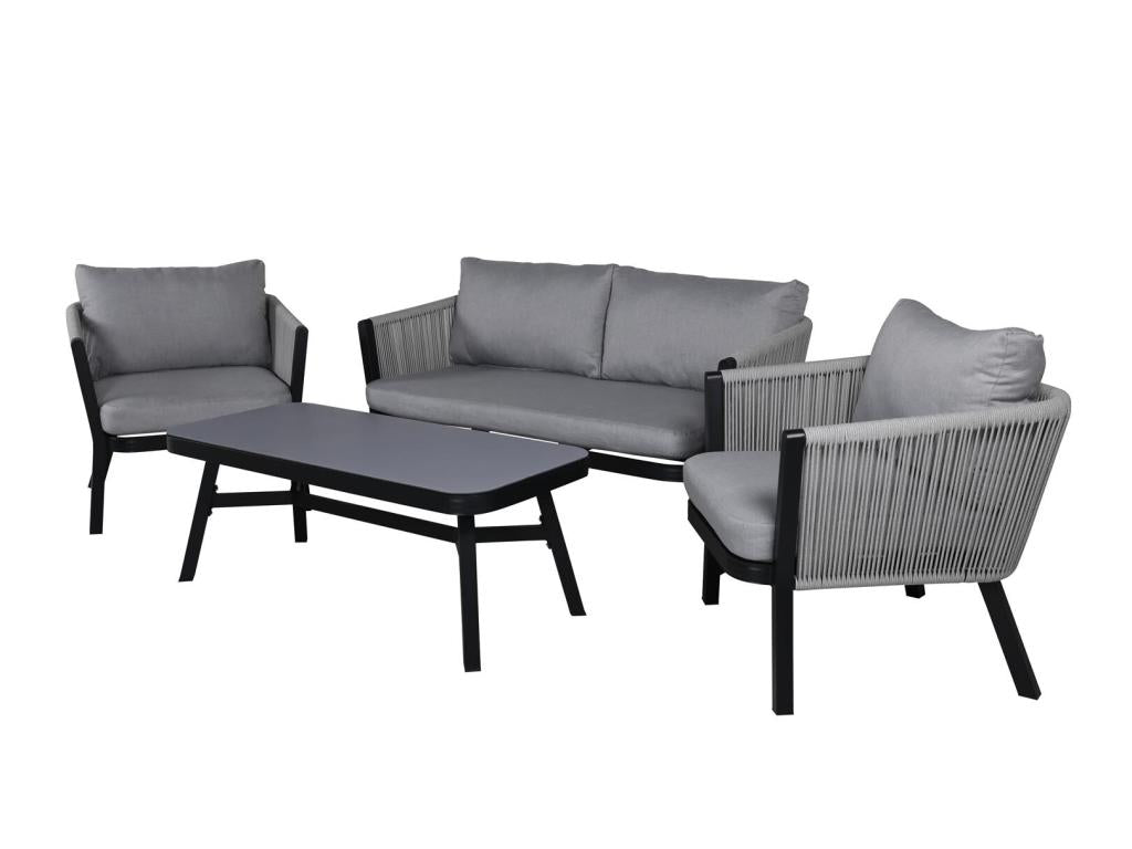 Elariva 4-piece garden set, black and grey. MCHH54648