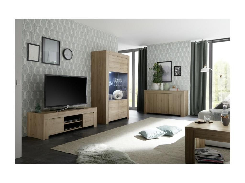 ZEFIR 2-door sideboard in light oak finish, perfect for your dining room KLBN10968