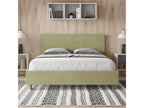 Bed with upholstered slatted base 160x210 microfiber green Lysvia GLAU77179