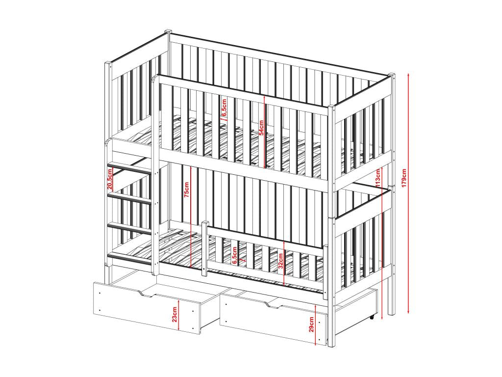 BB001 Bunk Beds 80x160 cm Beige NNBQ33824