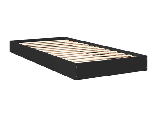 Black bed frame 75x190 cm engineered wood TMDJ46960