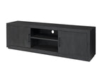 Elariva TV stand with 2 doors, 150cm wide, in solid black mango wood SCQG30621