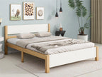 Single bed 140x200cm with wooden frame - White WSSB84145