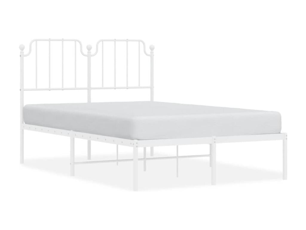 Metal bed frame with white headboard 120x200 CMNQ30360