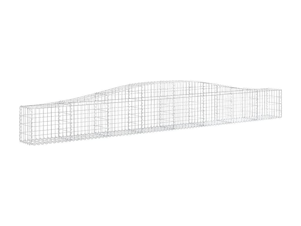 8-piece arched gabion baskets, 400x30x40/60 cm, galvanized iron, BZHF63507
